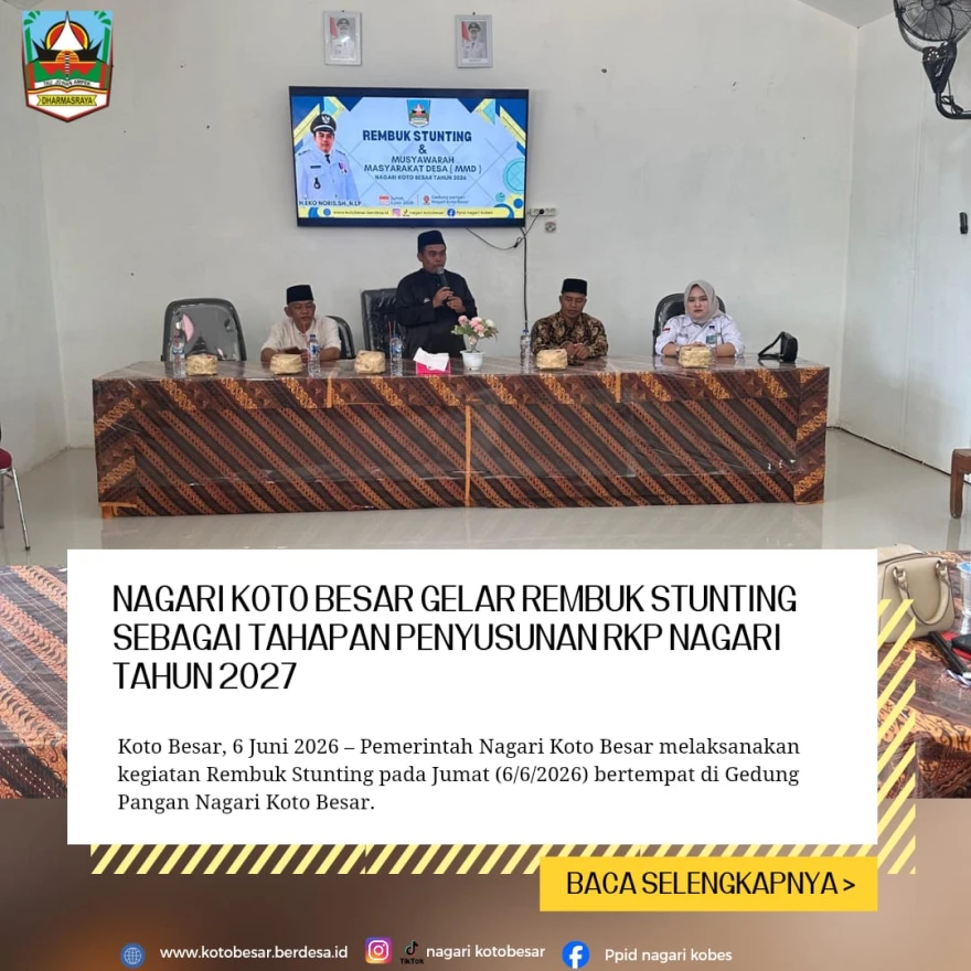 Nagari Koto Besar Gelar Rembuk Stunting sebagai Tahapan Penyusunan RKP Nagari Tahun 2027